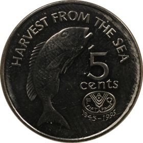 5 centow 1995 fiji b